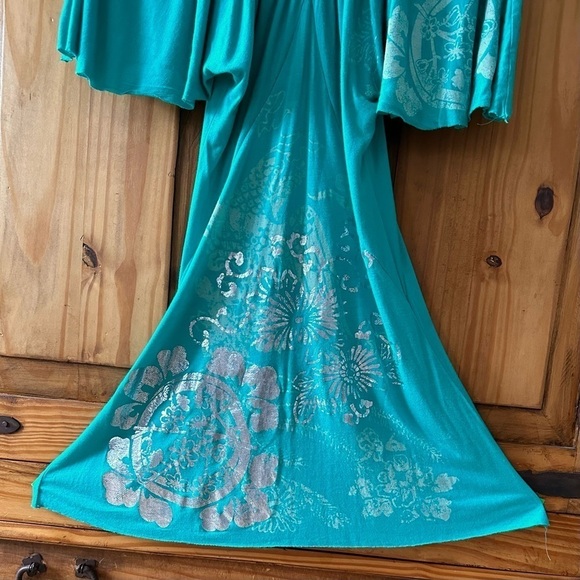 Umgee Turquoise and Silver Mini Dress - Picture 6 of 16